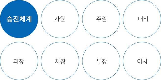 승진체계,사원,주임,대리,과장,차장,부장,이사